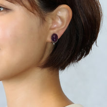 画像をギャラリービューアに読み込む, イヤリング アメシスト 天然石 パープル オーバル 149102