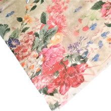 画像をギャラリービューアに読み込む, スカーフ ウール シルク ベージュ フラワー 149154