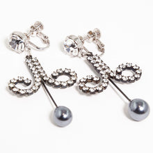 画像をギャラリービューアに読み込む, イヤリング ラインストーン パール クリアカラー グレー 149291