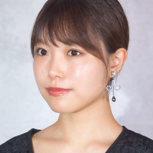 画像をギャラリービューアに読み込む, イヤリング ラインストーン パール クリアカラー グレー 149291