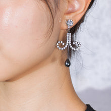 画像をギャラリービューアに読み込む, イヤリング ラインストーン パール クリアカラー グレー 149291