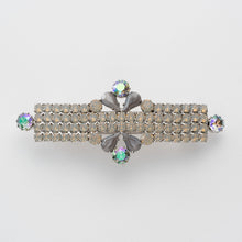 画像をギャラリービューアに読み込む, バレッタ ラインストーン スワロフスキー クリアカラー & パール / グレー