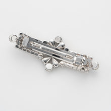 画像をギャラリービューアに読み込む, バレッタ ラインストーン スワロフスキー クリアカラー & パール / グレー