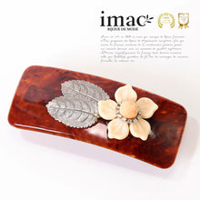 画像をギャラリービューアに読み込む, バレッタ ボヘミアングラス ベージュ フラワー 149495