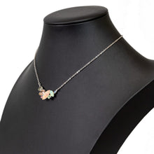 Load image into Gallery viewer, ネックレス ラインストーン ボヘミアングラス ピンク グリーン グレー ブルー 37cm nl149605