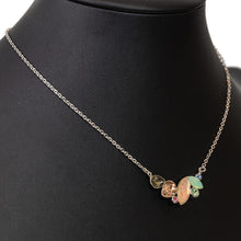 Load image into Gallery viewer, ネックレス ラインストーン ボヘミアングラス ピンク グリーン グレー ブルー 37cm nl149605