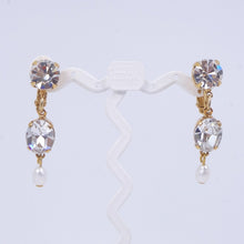 画像をギャラリービューアに読み込む, 【バチェラー・ジャパン出演者着用】イヤリング ラインストーン 淡水パール クリアカラー ホワイト 149661