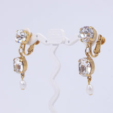 画像をギャラリービューアに読み込む, 【バチェラー・ジャパン出演者着用】イヤリング ラインストーン 淡水パール クリアカラー ホワイト 149661