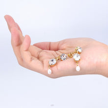 画像をギャラリービューアに読み込む, 【バチェラー・ジャパン出演者着用】イヤリング ラインストーン 淡水パール クリアカラー ホワイト 149661