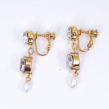 画像をギャラリービューアに読み込む, 【バチェラー・ジャパン出演者着用】イヤリング ラインストーン 淡水パール クリアカラー ホワイト 149661