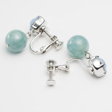 Load image into Gallery viewer, イヤリング アクアマリン 天然石 ラインストーン ブルー 149665