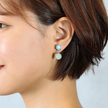 Load image into Gallery viewer, イヤリング アクアマリン 天然石 ラインストーン ブルー 149665