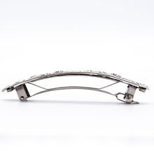 Load image into Gallery viewer, バレッタ レースメタル シルバー ローズ 留金8cm 149746