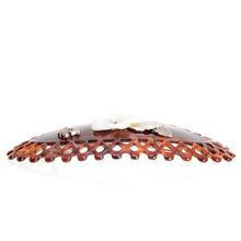 画像をギャラリービューアに読み込む, バレッタ 白蝶貝 七宝 ブラウン ホワイト フラワー バタフライ 149767