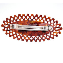 画像をギャラリービューアに読み込む, バレッタ 白蝶貝 七宝 ブラウン ホワイト フラワー バタフライ 149767