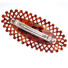 画像をギャラリービューアに読み込む, バレッタ 白蝶貝 七宝 ブラウン ホワイト フラワー バタフライ 149767