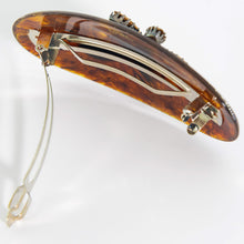 画像をギャラリービューアに読み込む, バレッタ ラインストーン ブラウン フラワー 149768