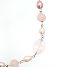 画像をギャラリービューアに読み込む, ネックレス  ローズクォーツ 淡水パール ロング 149774