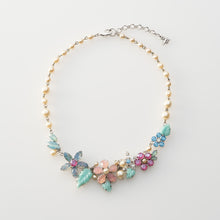 画像をギャラリービューアに読み込む, ネックレス ボヘミアングラス スワロフスキークリスタル パール パステルカラー フラワー149800