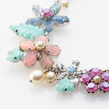 画像をギャラリービューアに読み込む, ネックレス ボヘミアングラス スワロフスキークリスタル パール パステルカラー フラワー149800