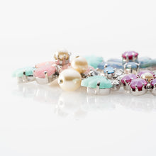 画像をギャラリービューアに読み込む, ネックレス ボヘミアングラス スワロフスキークリスタル パール パステルカラー フラワー149800