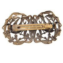 画像をギャラリービューアに読み込む, アンティーク調のレースメタルの曲線が美しいヘアバレッタ