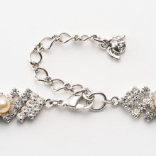 画像をギャラリービューアに読み込む, ネックレス&イヤリングセット ラインストーン パール クリアカラー ホワイト 149850 147849