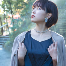 Load image into Gallery viewer, イヤリング ラインストーン ボヘミアングラス クリアカラー ホワイト 110997