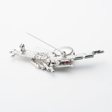 画像をギャラリービューアに読み込む, おうむモチーフのビジューブローチ