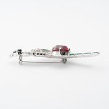 画像をギャラリービューアに読み込む, おうむモチーフのビジューブローチ