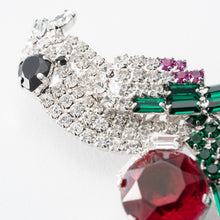 画像をギャラリービューアに読み込む, おうむモチーフのビジューブローチ