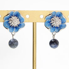 Load image into Gallery viewer, イヤリング 七宝 ソーダライト ブルー フラワー 149925