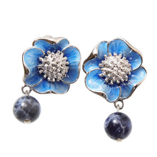 Load image into Gallery viewer, イヤリング 七宝 ソーダライト ブルー フラワー 149925