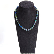 画像をギャラリービューアに読み込む, ネックレス アジュールマラカイト ソーダライト ブルー グリーン ラウンド ショート 43cm 149975