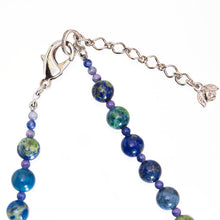 画像をギャラリービューアに読み込む, ネックレス アジュールマラカイト ソーダライト ブルー グリーン ラウンド ショート 43cm 149975