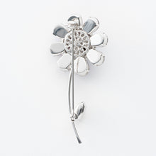 画像をギャラリービューアに読み込む, ブローチ ラインストーン パープル ブルー フラワー 150029 メール便