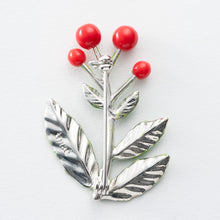 画像をギャラリービューアに読み込む, ブローチ 七宝 木の実 レッド グリーン 150069 メール便