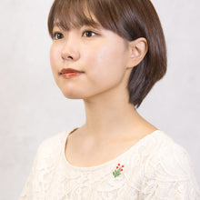 画像をギャラリービューアに読み込む, バッジ 七宝 レッド グリーン 150070 メール便