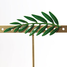 画像をギャラリービューアに読み込む, ブローチ 七宝グリーン葉 150073 メール便