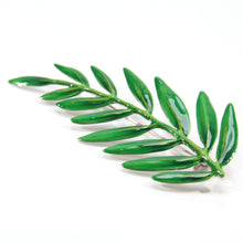 画像をギャラリービューアに読み込む, ブローチ 七宝グリーン葉 150073 メール便