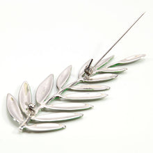 画像をギャラリービューアに読み込む, ブローチ 七宝グリーン葉 150073 メール便