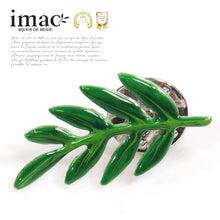 画像をギャラリービューアに読み込む, バッジ 七宝グリーン葉 150074