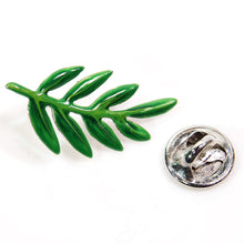 画像をギャラリービューアに読み込む, バッジ 七宝グリーン葉 150074
