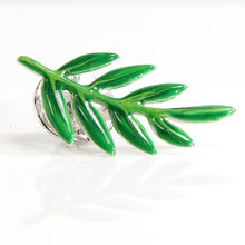 画像をギャラリービューアに読み込む, バッジ 七宝グリーン葉 150074