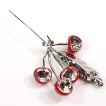 画像をギャラリービューアに読み込む, ブローチ 七宝 レッド グリーン チェリー 150075 メール便