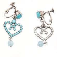 Load image into Gallery viewer, 淡い水色のアクアマリンとスワロフスキークリスタルの組み合わせが上品なイヤリング