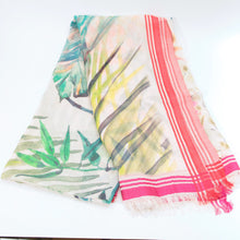 画像をギャラリービューアに読み込む, スカーフ コットン シルク レッド ピンク フラワー 150123