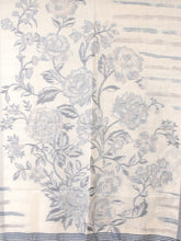 画像をギャラリービューアに読み込む, スカーフ コットン ブルー グレー ローズ タッセル 150128