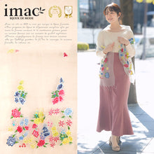 Load image into Gallery viewer, スカーフ シルク ホワイト レッド ブルー イエロー 薔薇 刺繍 150138