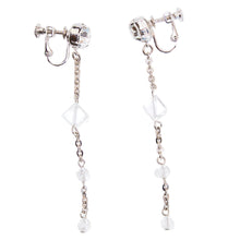 Load image into Gallery viewer, イヤリング クォーツ ラインストーン クリアカラー キューブ ロング 150142
